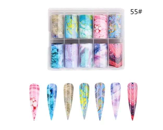 Set 10 folii de transfer marble100x4cm. ZRZ-55 - ZRZ-55 - Everin.ro