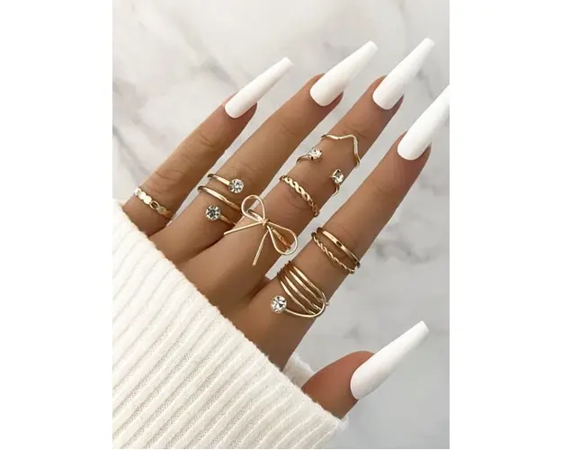 Set 8 Inele Aurii Pentru Poze- JO699HB - JO699HB - Everin.ro