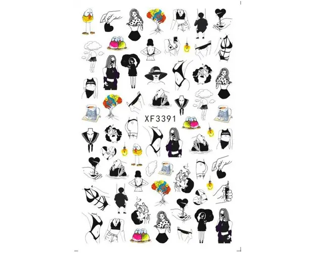Sticker decor unghii XF3391 - XF3391 - Everin.ro