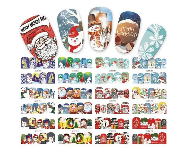 TATUAJ DECOR UNGHII MODELE IARNA/CRACIUN 12 IN 1- BN985-BN989 - BN985-BN989 - Everin.ro