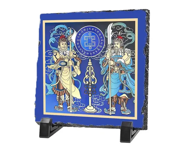 Placa (placheta) cu gardienii usii cu toiagul Ksitigarbha 2024