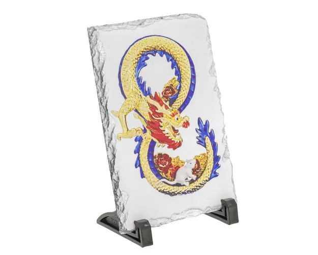 Placheta ( placa ) cu Dragon si Sobolan  Mangusta in forma de cifra 8 (opt)
