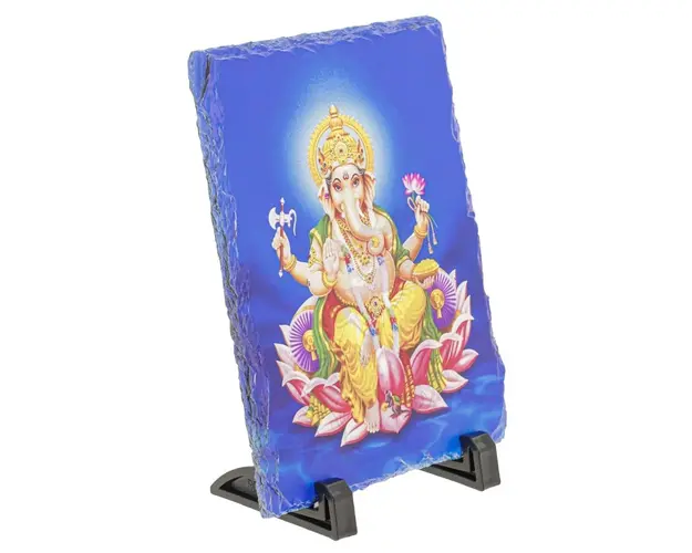 Placheta ( placa ) cu Ganesh pe floare de lotus