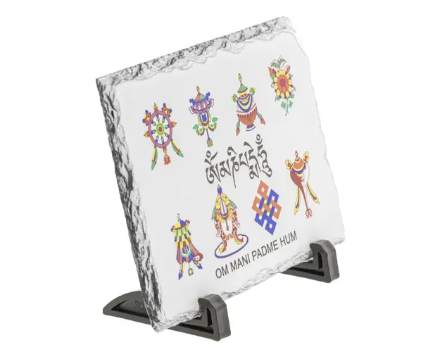 Placheta ( placa ) cu cele 8 simboluri tibetane