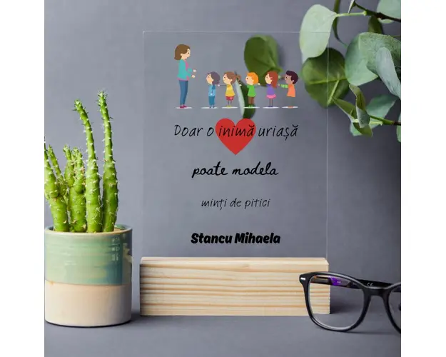 Placheta personalizata pentru educatoare