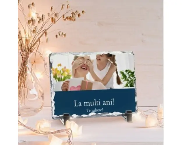 Rama Foto Personalizata Ardezie -Blue