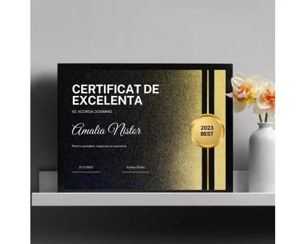 Rama foto personalizata Certificat de excelenta