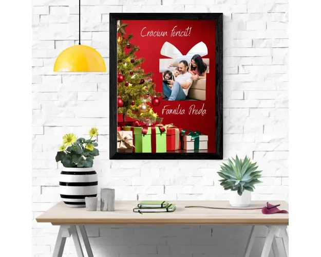 Rama foto personalizata - Craciun fericit -1 poza