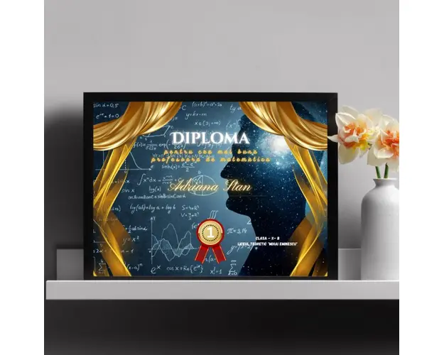 Diploma pentru Cea mai buna profesoara de matematica