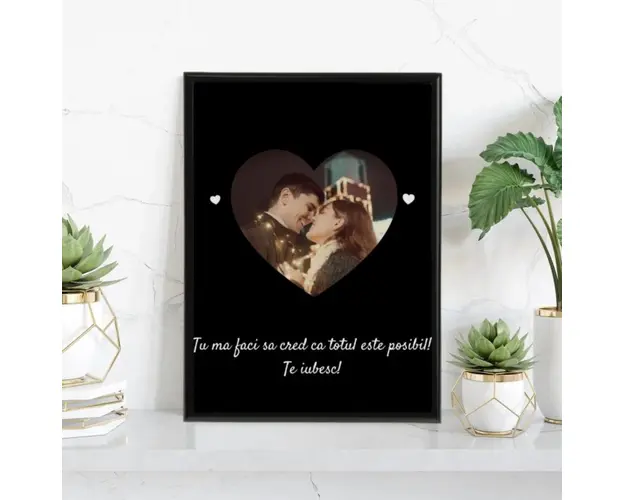 Rama foto personalizata Inima- A4 -