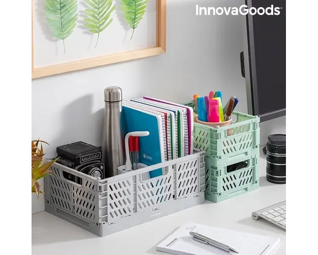 Set de 3 cutii organizatoare pliabile si stivuibile Boxtor