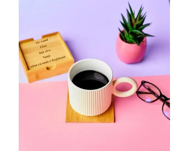 Set de suporturi pahar personalizat - Cadou pentru Nasa Bogatasa
