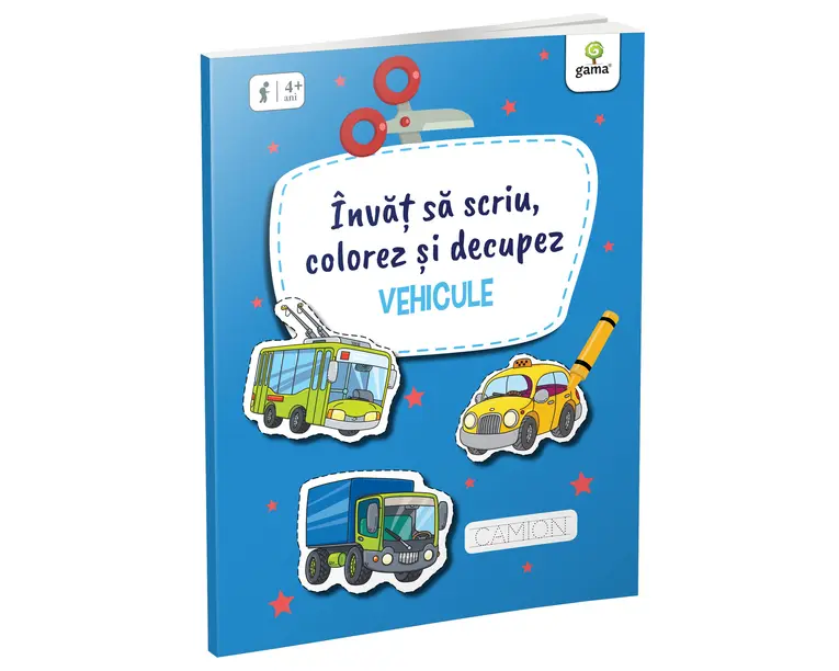 Invat sa scriu, colorez si decupez Vehicule