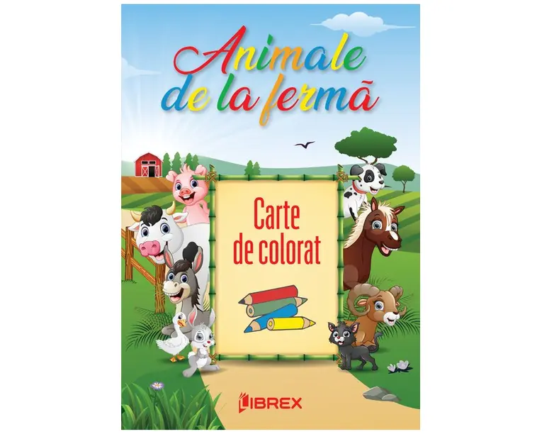 Animale de la ferma. Carte de colorat