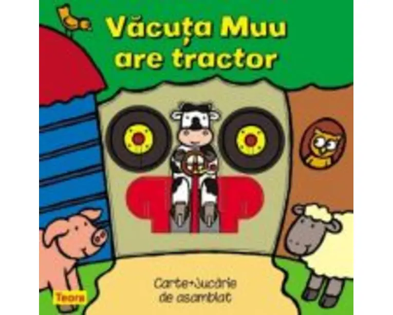 Vacuta Muu are tractor - pagini cartonate cu jucarie (6856)