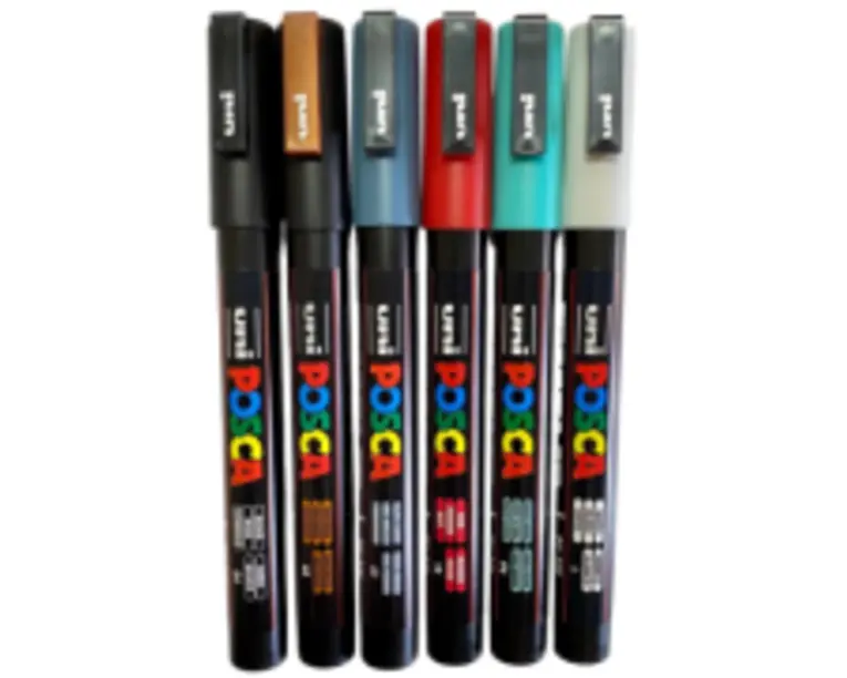 Set 6 Markere UNI POSCA PC-3M, 0. 9-1. 3 mm, 9154