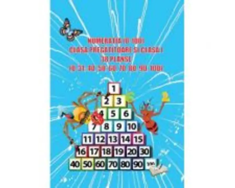 Numeratia (0-100) pentru clasa pregatitoare si clasa 1. 38 planse