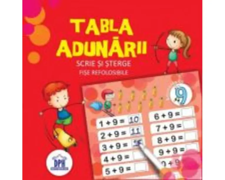 Tabla adunarii. Scrie si sterge. Fise refolosibile