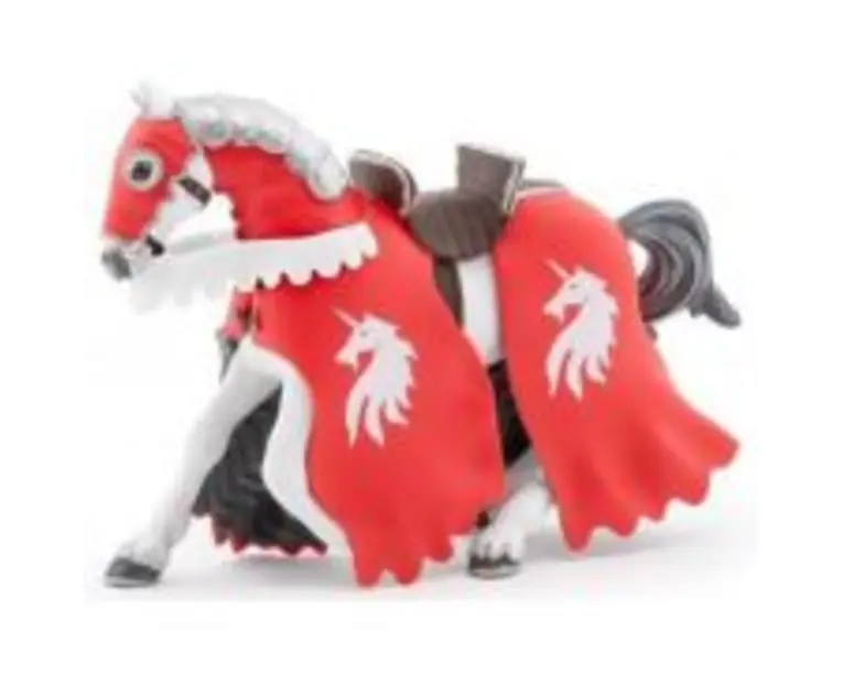 Figurina Papo cal cu armura rosie