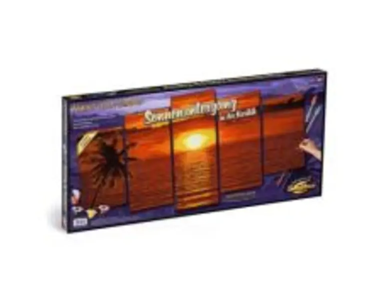 Kit pictura pe numere apus in Caraibe, 5 tablouri, Schipper