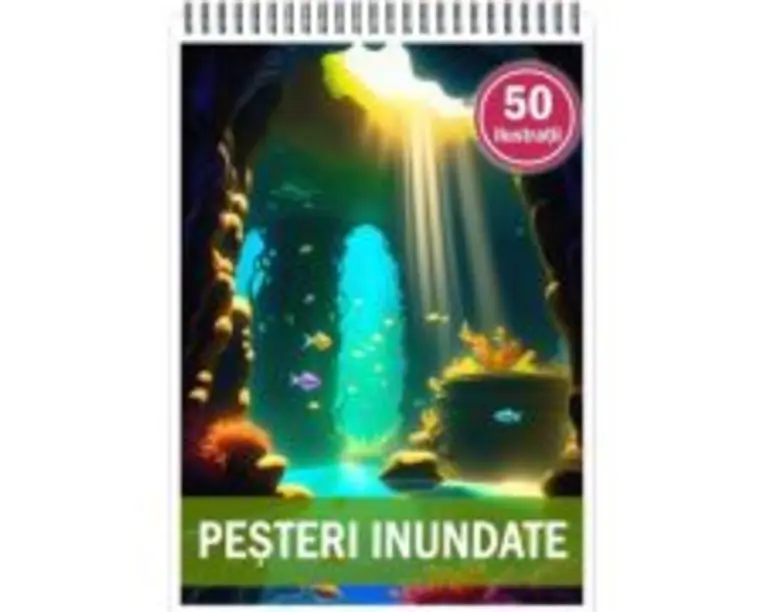 Carte de colorat, 50 de ilustratii, Pesteri inundate