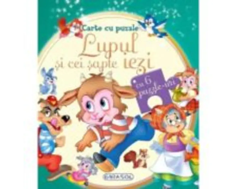Carte cu puzzle Lupul si cei sapte iezi (cu 6 puzzle-uri)