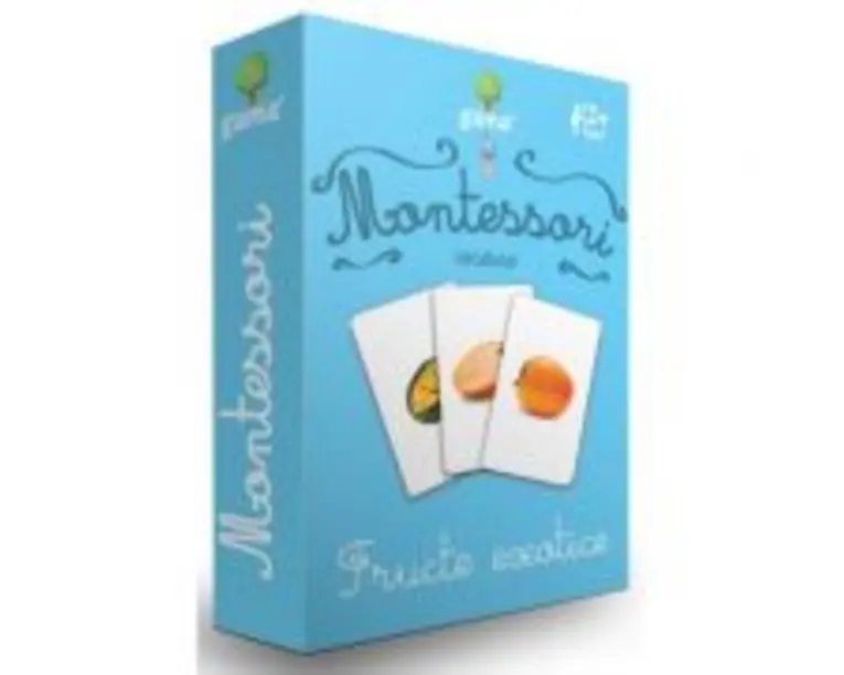 Carti de joc Montessori. Vocabular. Fructe exotice