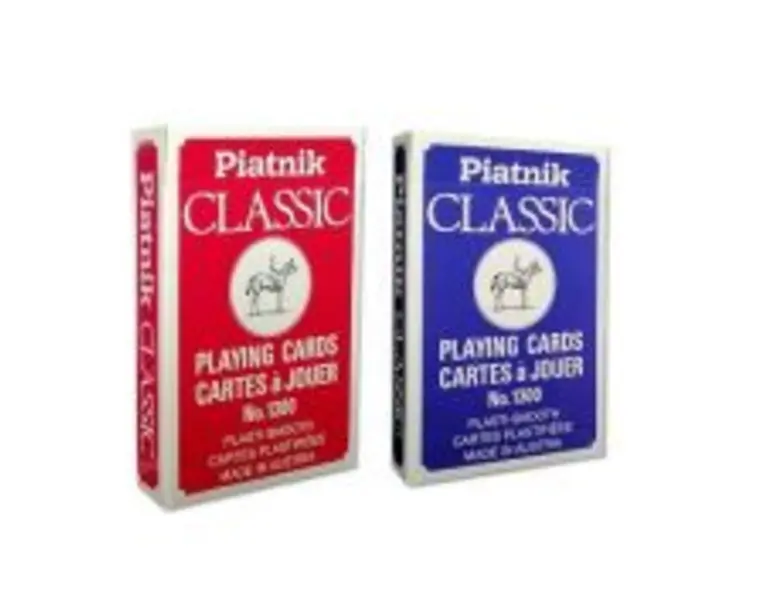Set 2 pachete carti de joc Classic, spate rosu/albastru