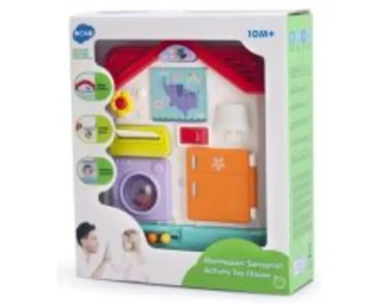 Casuta de jucarie cu activitati senzoriale Montessori