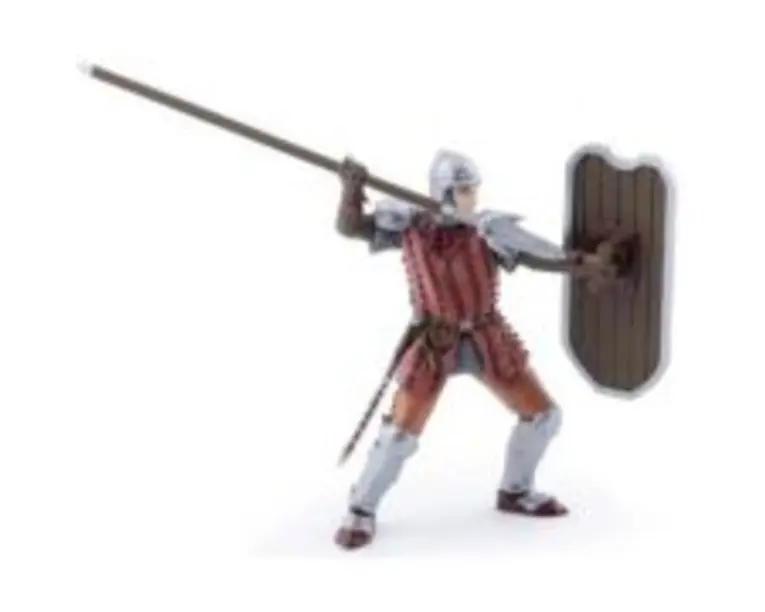 Figurina Papo cavaler cu sulita si scut maro