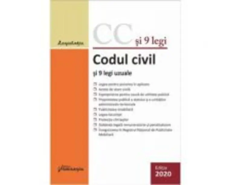 Codul civil si 9 legi uzuale. Actualizat 14 ianuarie 2020