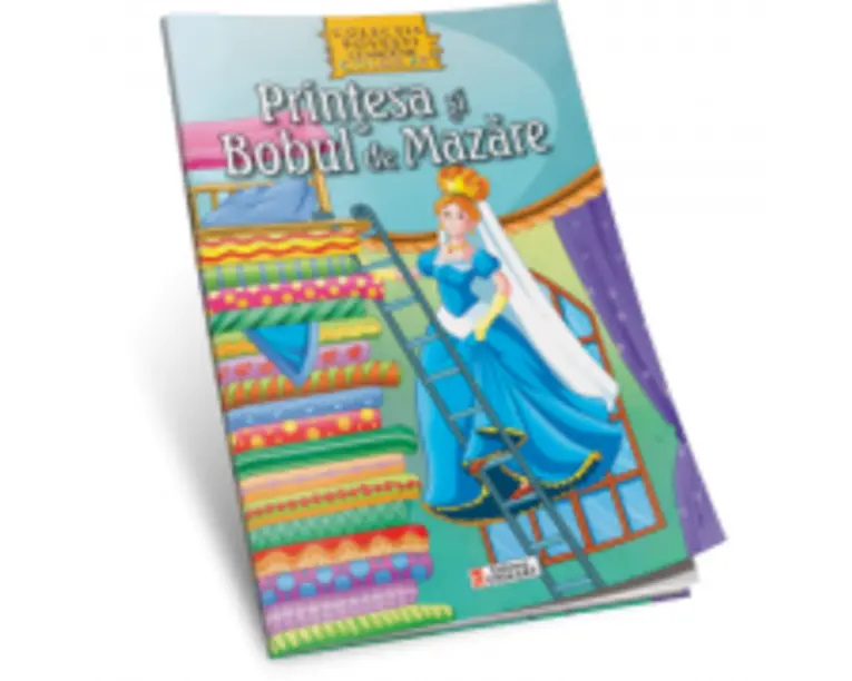 Printesa si bobul de mazare. Carte de colorat A4 cu ilustratii