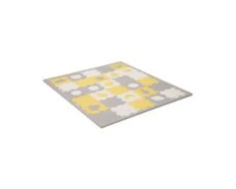 Covoras de joaca Luno Shapes, puzzle 3d, spuma, galben, Kinderkraft