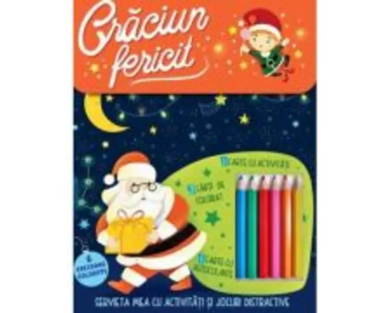 Craciun fericit. Servieta mea cu activitati si jocuri distractive