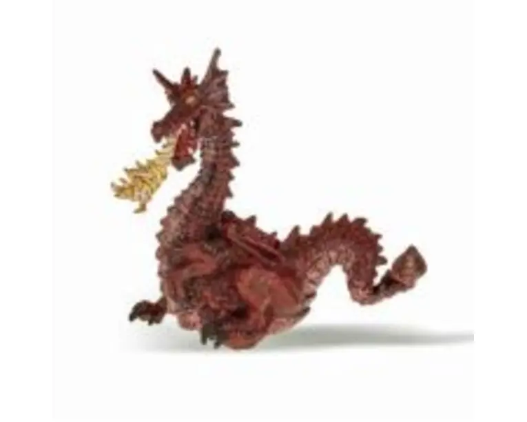 Figurina Papo dragon rosu cu flacara