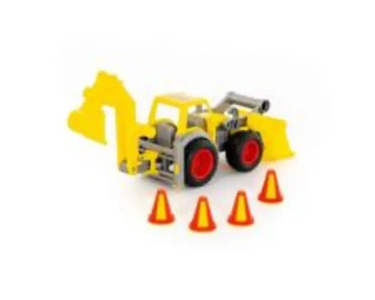 Excavator cu Incarcator ConsTruck, 38x16x22 cm, Wader