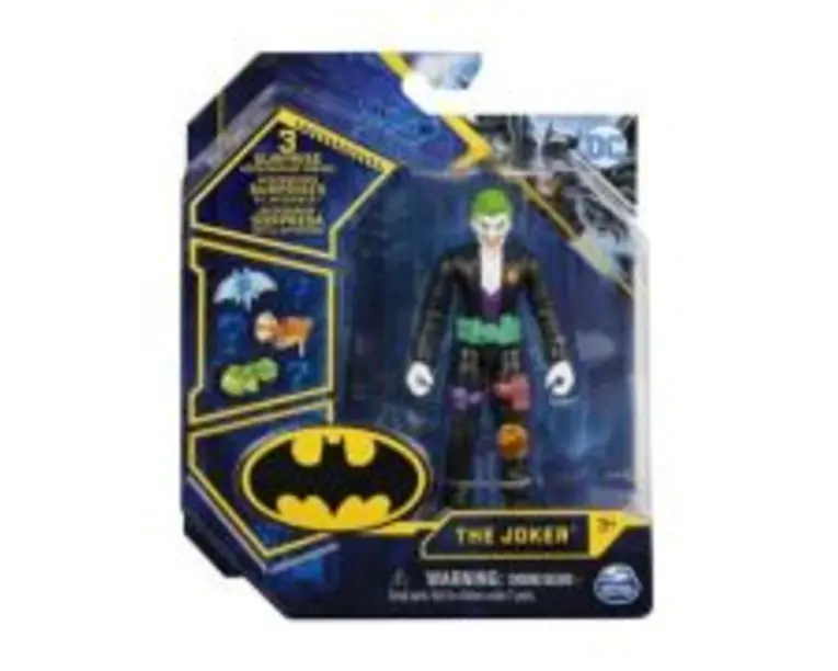 Figurina Batman, Joker articulata cu 3 accesorii surpriza, 10 cm, Spin Master