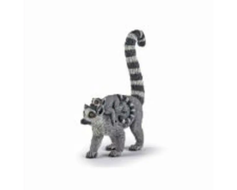 Figurina lemur cu pui, Papo