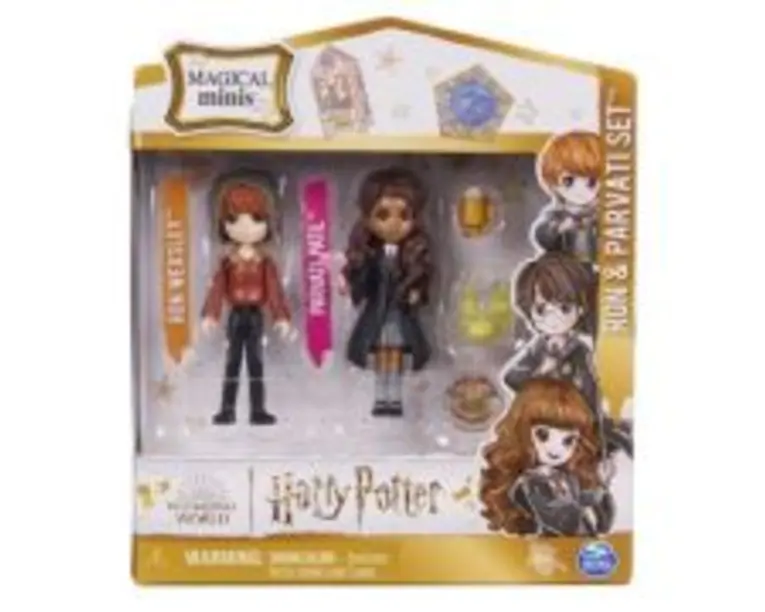 Set 2 figurine Ron si Parvati, Harry Potter Wizarding World Magical Minis