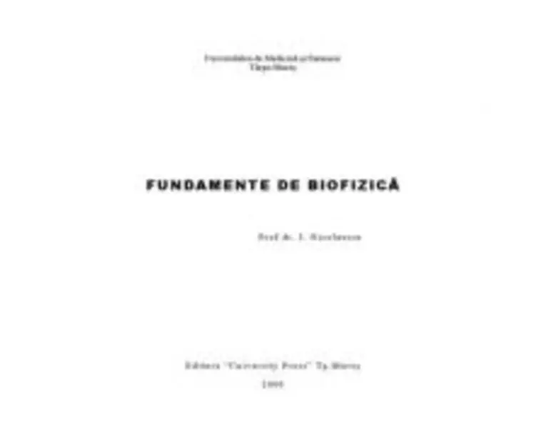 Fundamente de biofizica - Ioan Nicolaescu