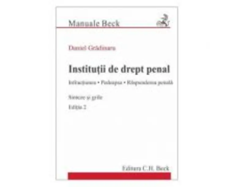 Institutii de drept penal. Sinteze si grile Editia 2 - Daniel Gradinaru