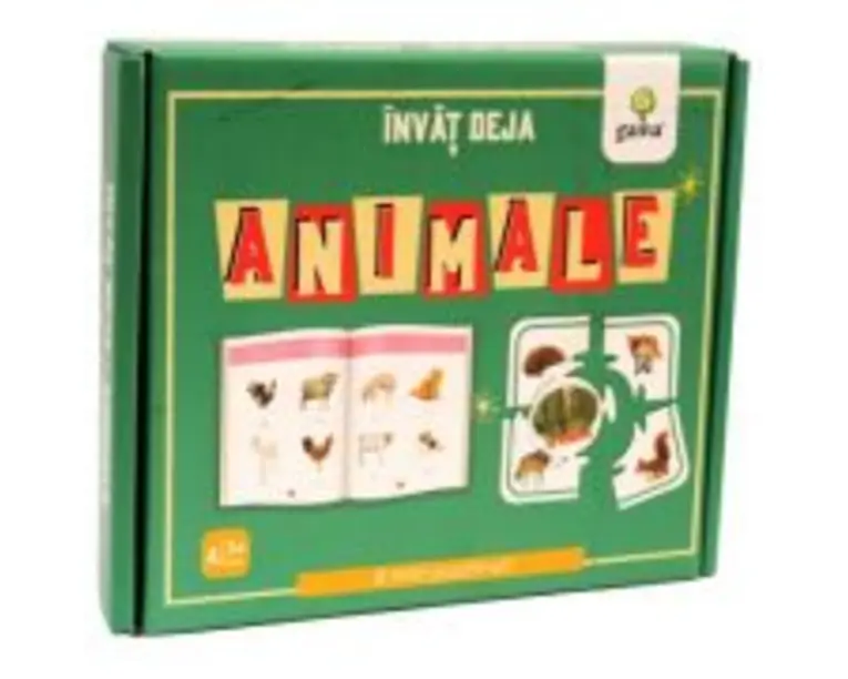 Invat deja animale. 8 mini-puzzle-uri