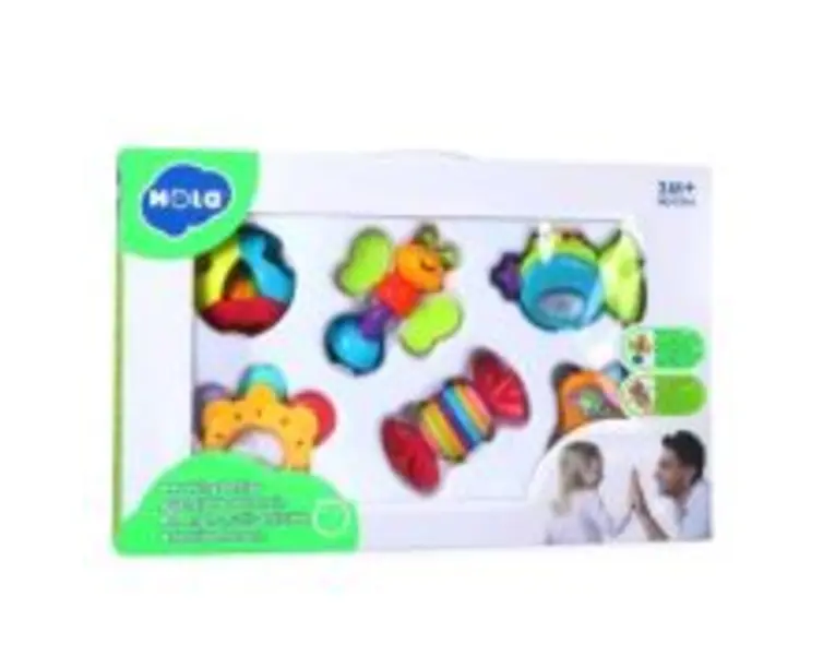 Set 6 jucarii zornitoare pentru bebelusi, Hola
