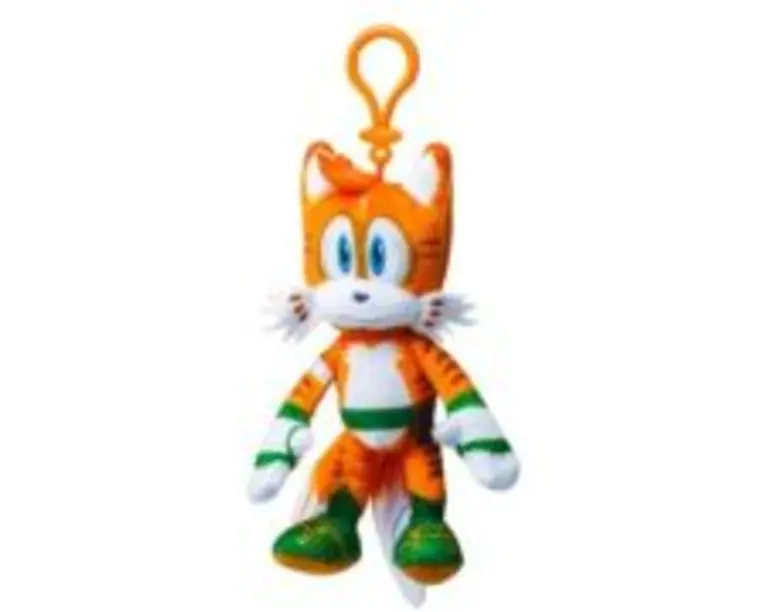 Jucarie de plus cu agatatoare, 15cm, Sonic Prime, Tails, strip