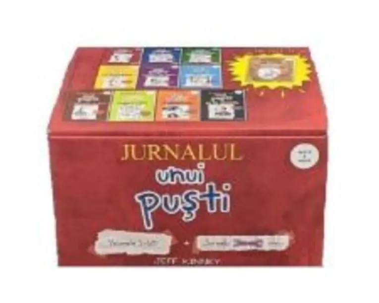 Box set Jurnalul unui Pusti (volumele 1- 10) + Jurnalul meu, editie paperback - Jeff Kinney
