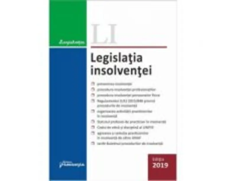 Legislatia insolventei. Actualizata 17 septembrie 2019