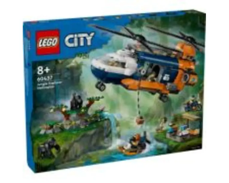 LEGO City. Elicopterul unui explorator al junglei la tabara de baza 60437, 881 piese