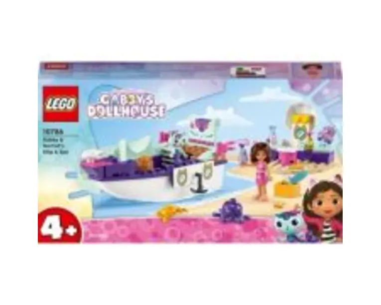 LEGO Gabbys Dollhouse. Barca cu spa a lui Gabby si a Pisirenei 10786, 88 piese