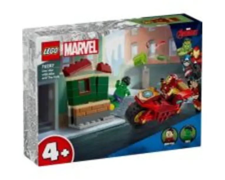 LEGO Marvel Super Heroes. Iron Man cu motocicleta si Hulk 76287, 68 piese