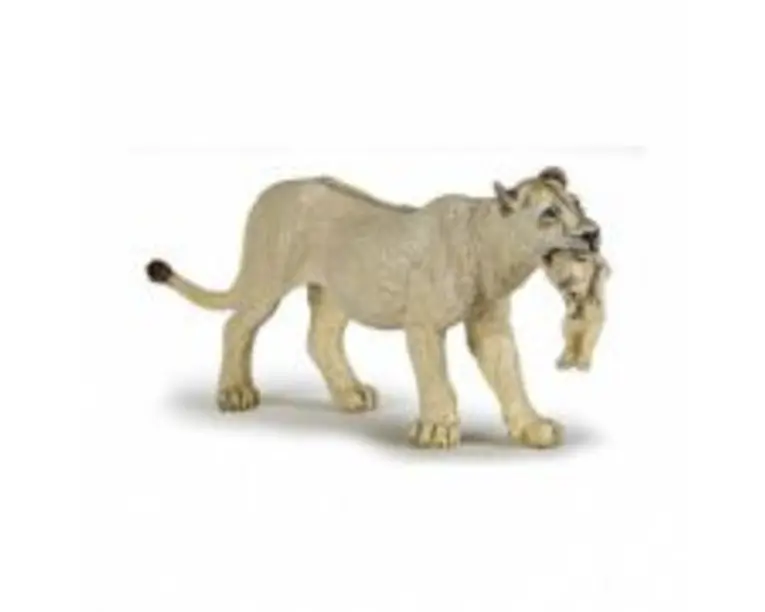 Figurina Leoaica alba cu pui, Papo